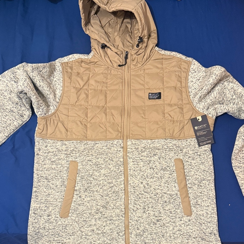 Matix Clothing Company Tan and Gray Puffer Jacket